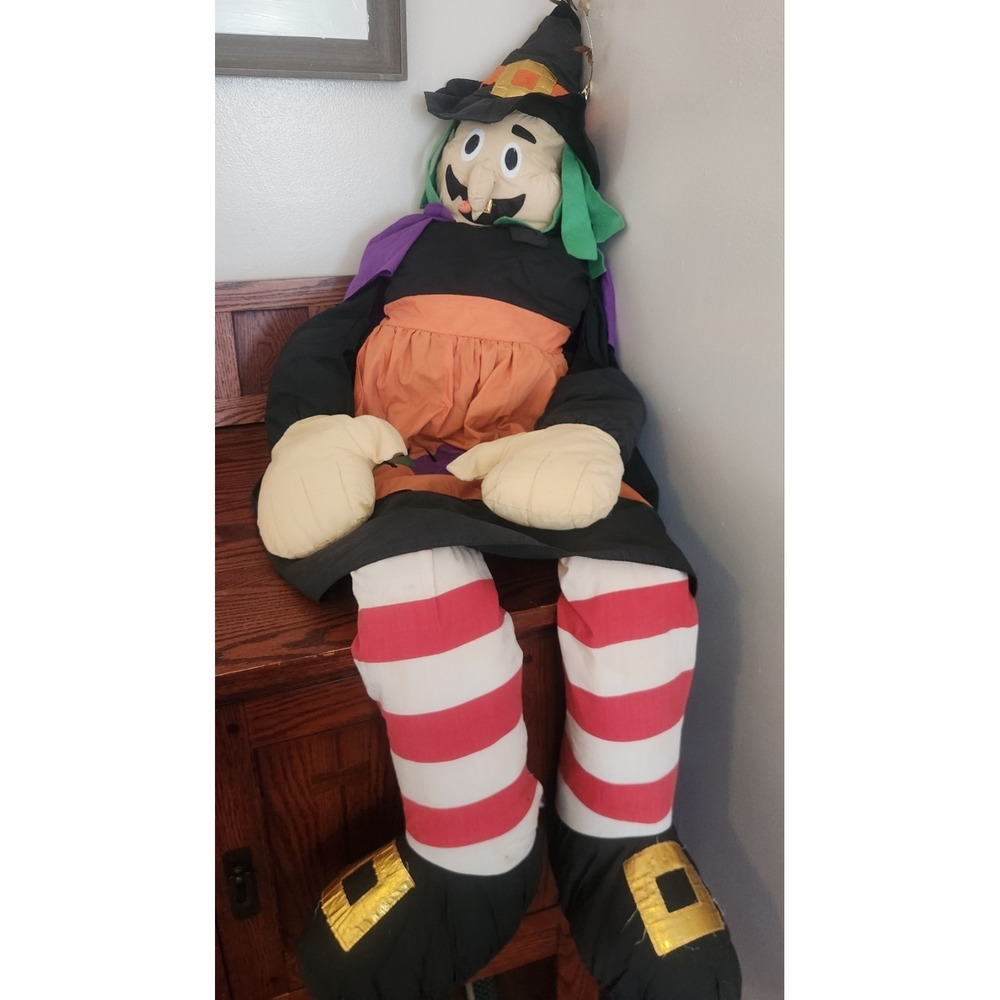 Vtg Rare Lillian Vernon Witch Plush Figure Halloween 58 Inches Tall‎ Collectible